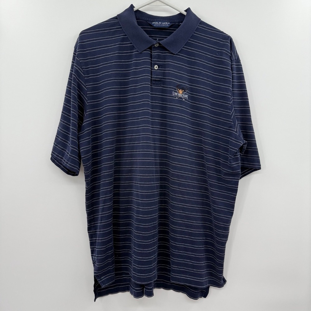 Polo golf Ralph Lauren Polo Shirt Mens Blue‎ Stripe The Golf Club xl